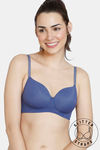 Zivame Glitter Straps Padded Non Wired 3/4th Coverage T-Shirt Bra - Deep Cobalt — thumbnail 1